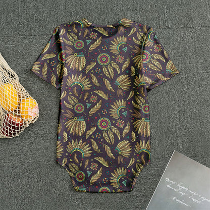 Tribal Native Indian Pattern Print Men's Bodysuit