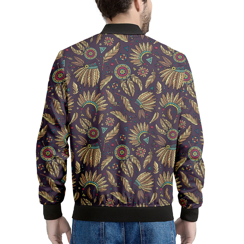 Tribal Native Indian Pattern Print Men's Bomber Jacket