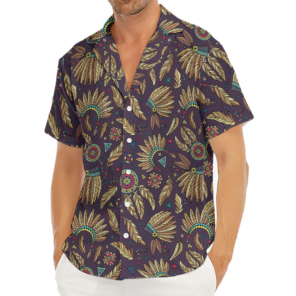 Tribal Native Indian Pattern Print Men's Deep V-Neck Shirt