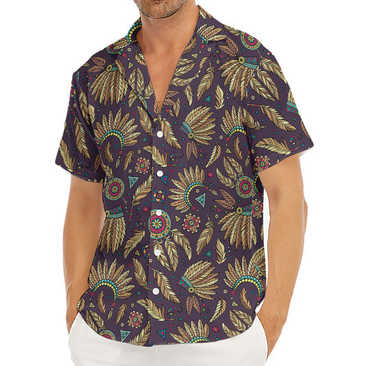 Tribal Native Indian Pattern Print Men's Deep V-Neck Shirt