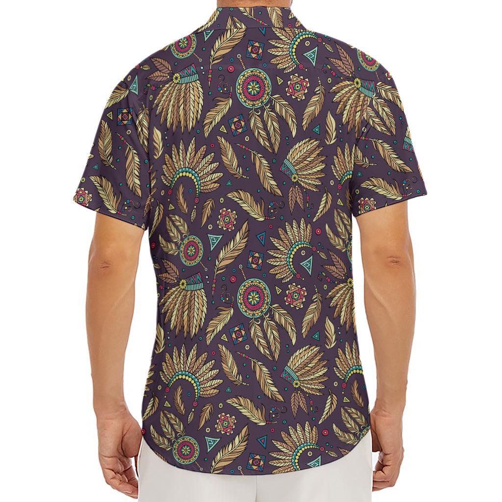 Tribal Native Indian Pattern Print Men's Deep V-Neck Shirt
