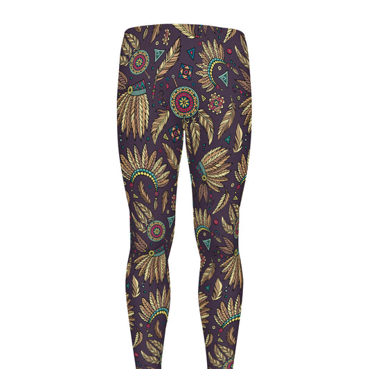 Tribal Native Indian Pattern Print Men's leggings