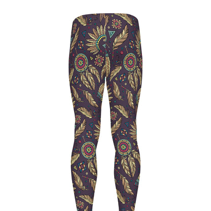 Tribal Native Indian Pattern Print Men's leggings