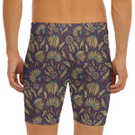 Tribal Native Indian Pattern Print Men's Long Boxer Briefs