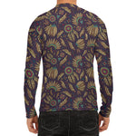 Tribal Native Indian Pattern Print Men's Long Sleeve Rash Guard