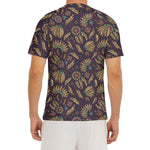 Tribal Native Indian Pattern Print Men's Short Sleeve Rash Guard