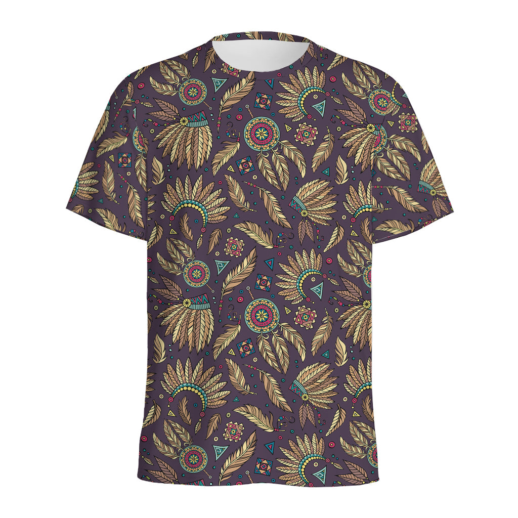 Tribal Native Indian Pattern Print Men's Sports T-Shirt