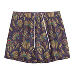 Tribal Native Indian Pattern Print Mesh Shorts
