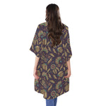 Tribal Native Indian Pattern Print Open Front Beach Cover Up