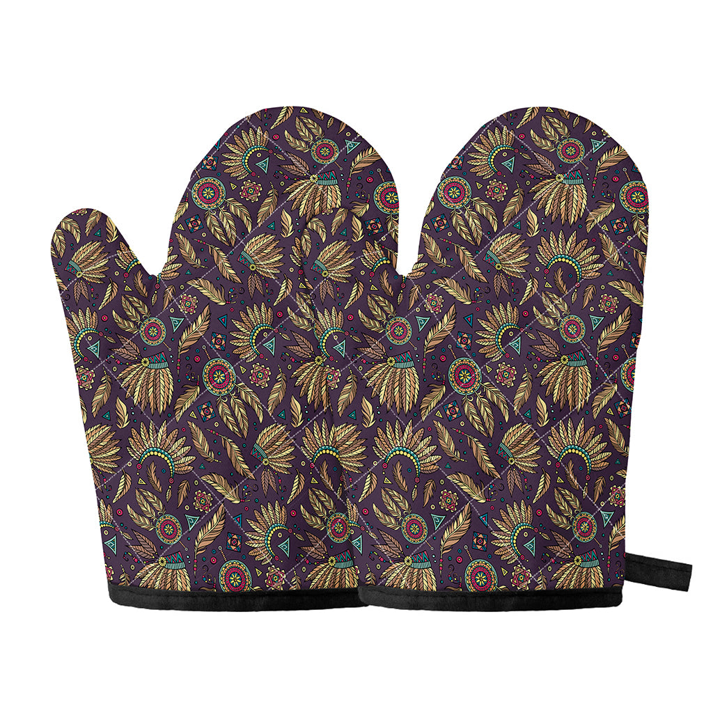 Tribal Native Indian Pattern Print Oven Mitts