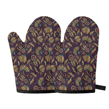 Tribal Native Indian Pattern Print Oven Mitts