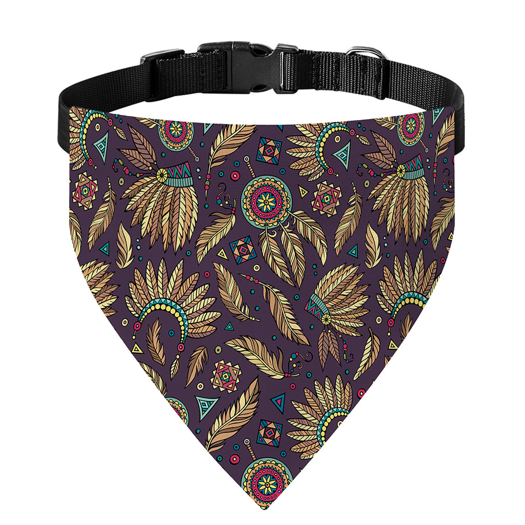 Tribal Native Indian Pattern Print Over The Collar Dog Bandana