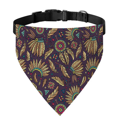 Tribal Native Indian Pattern Print Over The Collar Dog Bandana