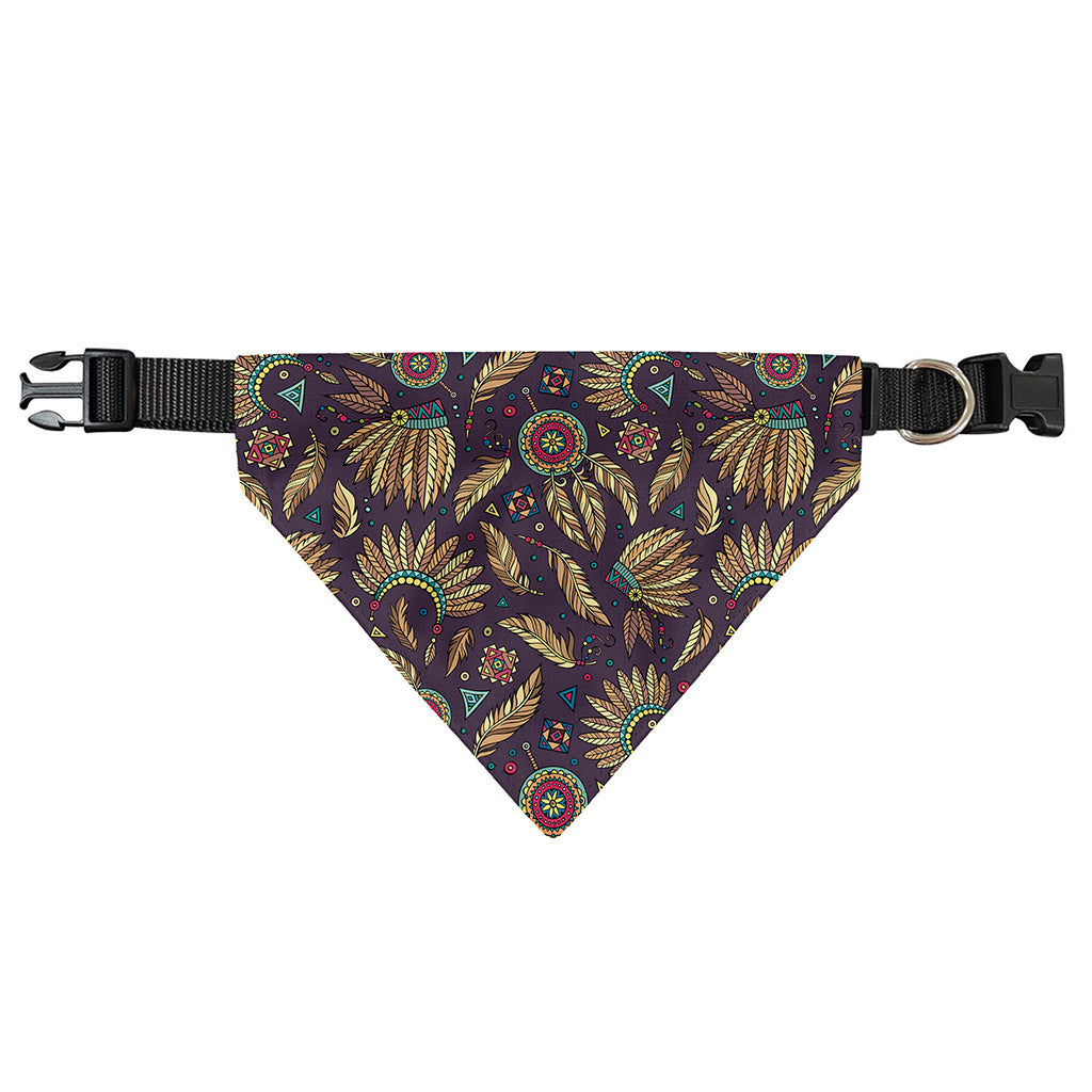 Tribal Native Indian Pattern Print Over The Collar Dog Bandana
