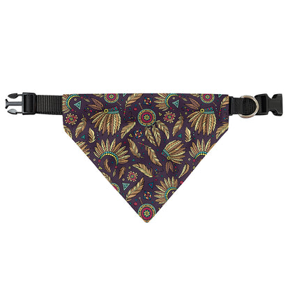 Tribal Native Indian Pattern Print Over The Collar Dog Bandana
