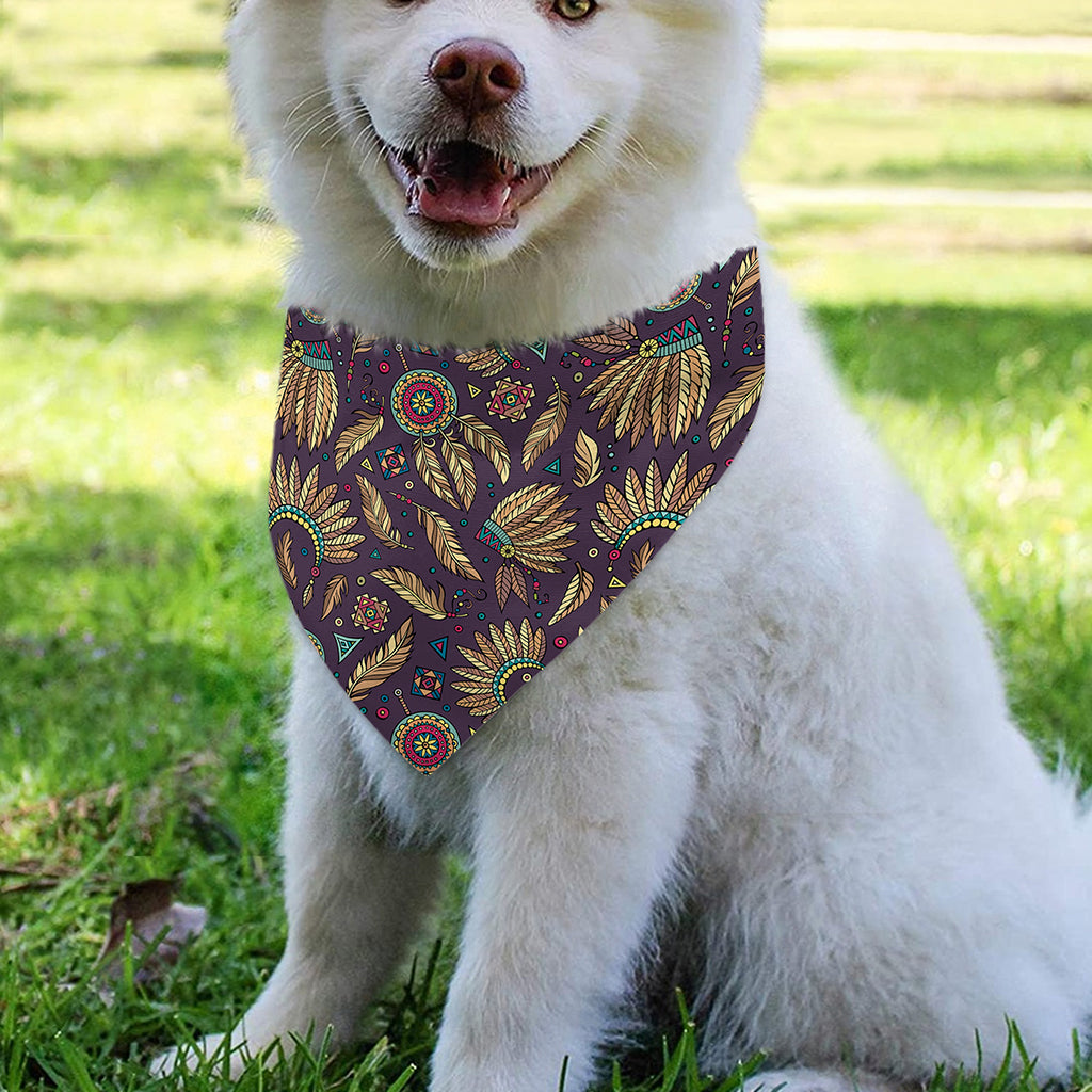 Tribal Native Indian Pattern Print Over The Collar Dog Bandana