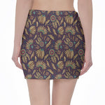 Tribal Native Indian Pattern Print Pencil Mini Skirt