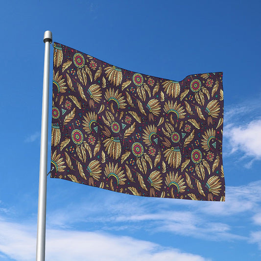 Tribal Native Indian Pattern Print Polyester Flag