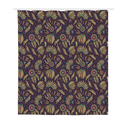 Tribal Native Indian Pattern Print Polyester Shower Curtain