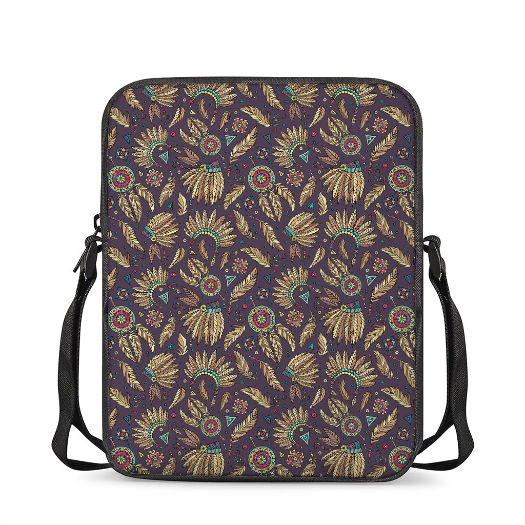 Tribal Native Indian Pattern Print Rectangular Crossbody Bag