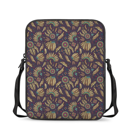 Tribal Native Indian Pattern Print Rectangular Crossbody Bag
