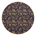 Tribal Native Indian Pattern Print Round Blanket