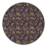 Tribal Native Indian Pattern Print Round Floor Mat