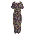 Tribal Native Indian Pattern Print Short Sleeve Long Nightdress