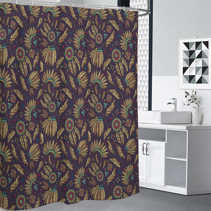 Tribal Native Indian Pattern Print Shower Curtain