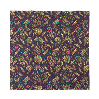 Tribal Native Indian Pattern Print Silk Bandana