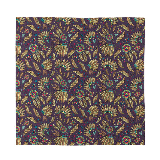 Tribal Native Indian Pattern Print Silk Bandana