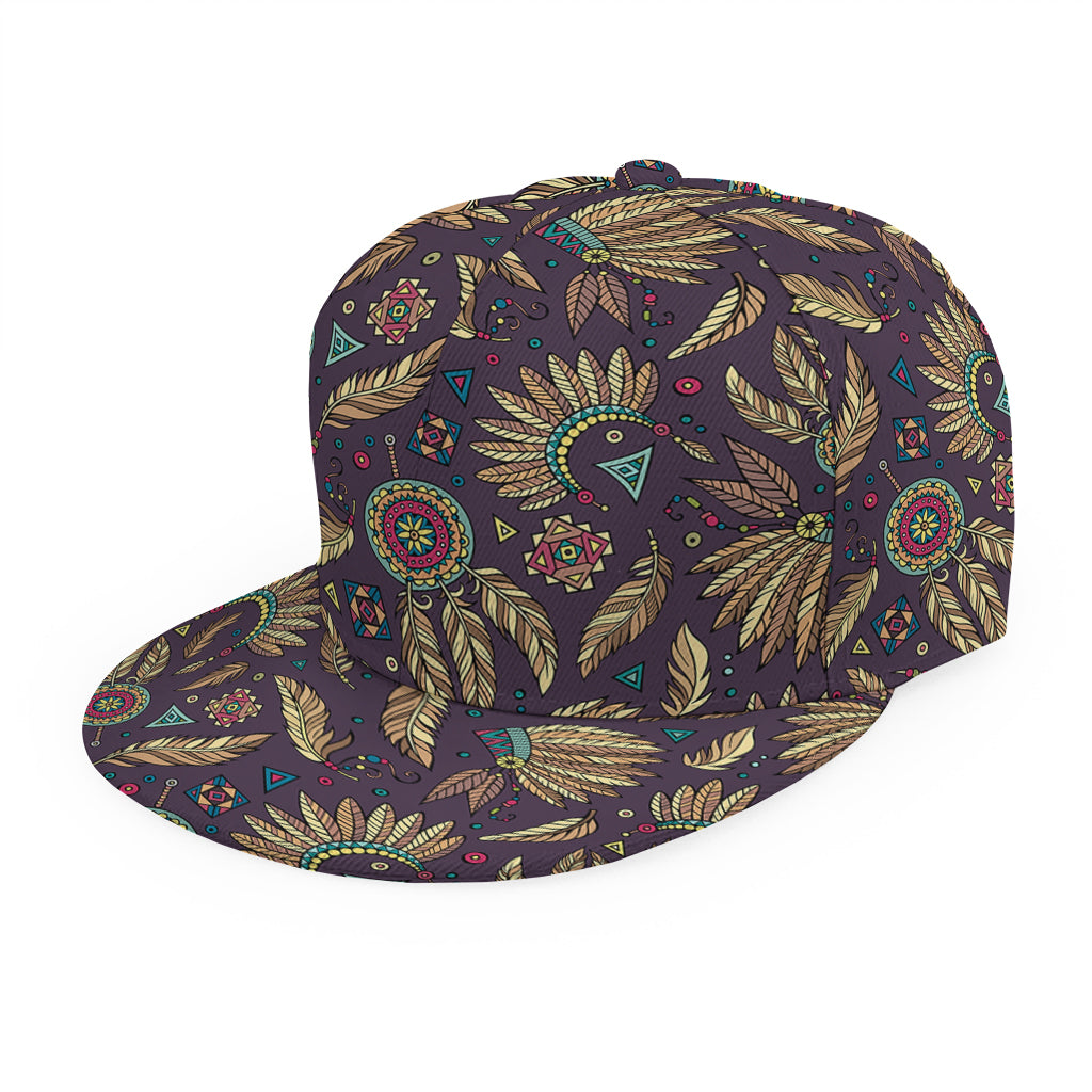 Tribal Native Indian Pattern Print Snapback Cap