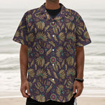 Tribal Native Indian Pattern Print Textured Short Sleeve Shirt