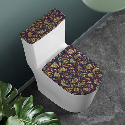 Tribal Native Indian Pattern Print Toilet Lid And Tank Cover Set