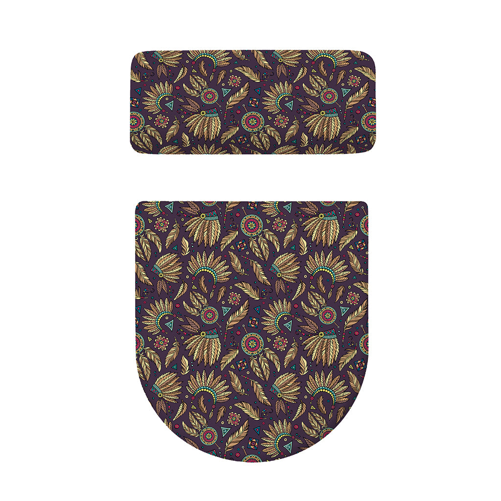 Tribal Native Indian Pattern Print Toilet Lid And Tank Cover Set