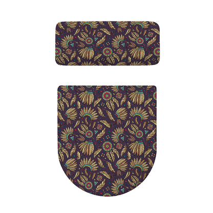 Tribal Native Indian Pattern Print Toilet Lid And Tank Cover Set