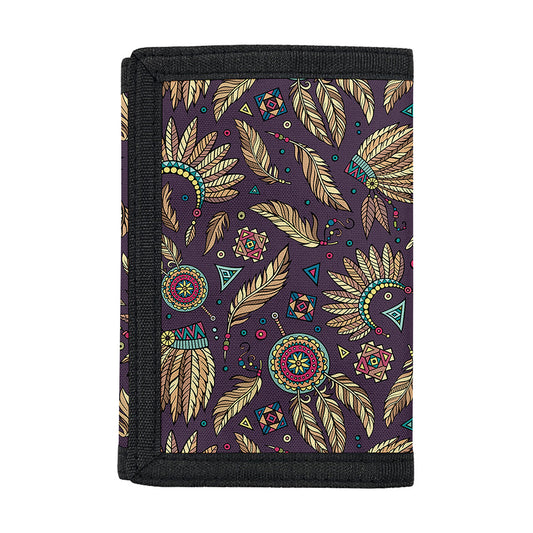 Tribal Native Indian Pattern Print Trifold Wallet