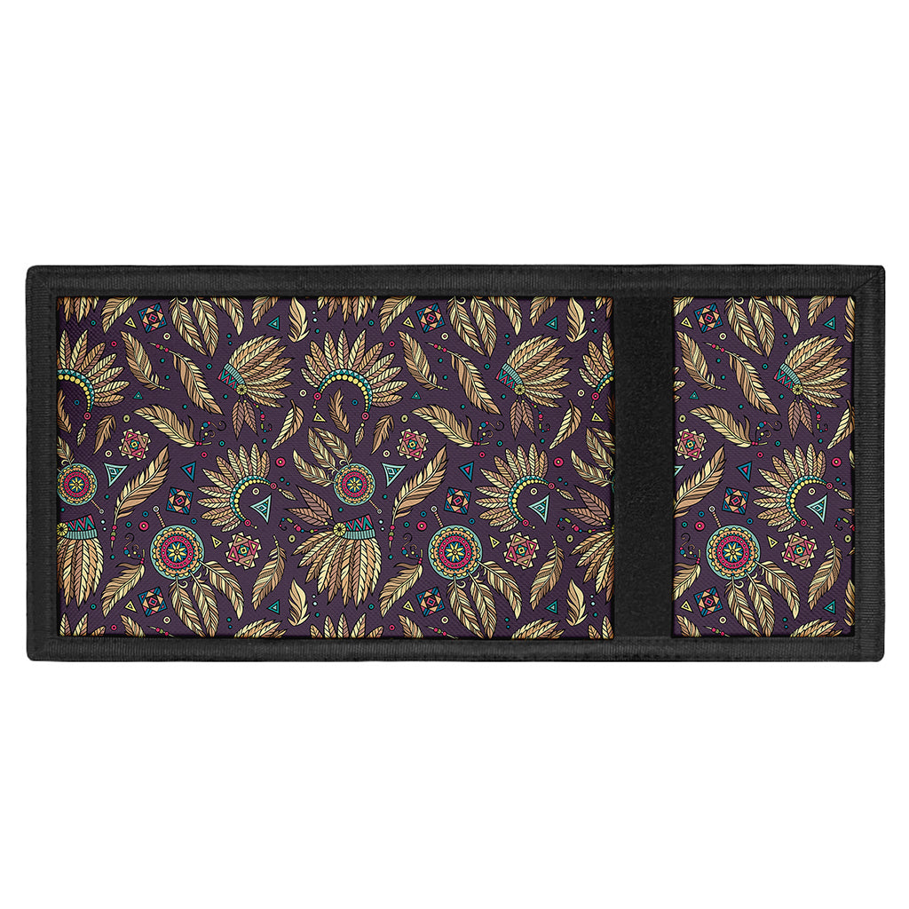 Tribal Native Indian Pattern Print Trifold Wallet