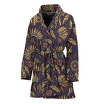 Tribal Native Indian Pattern Print Women's Bathrobe