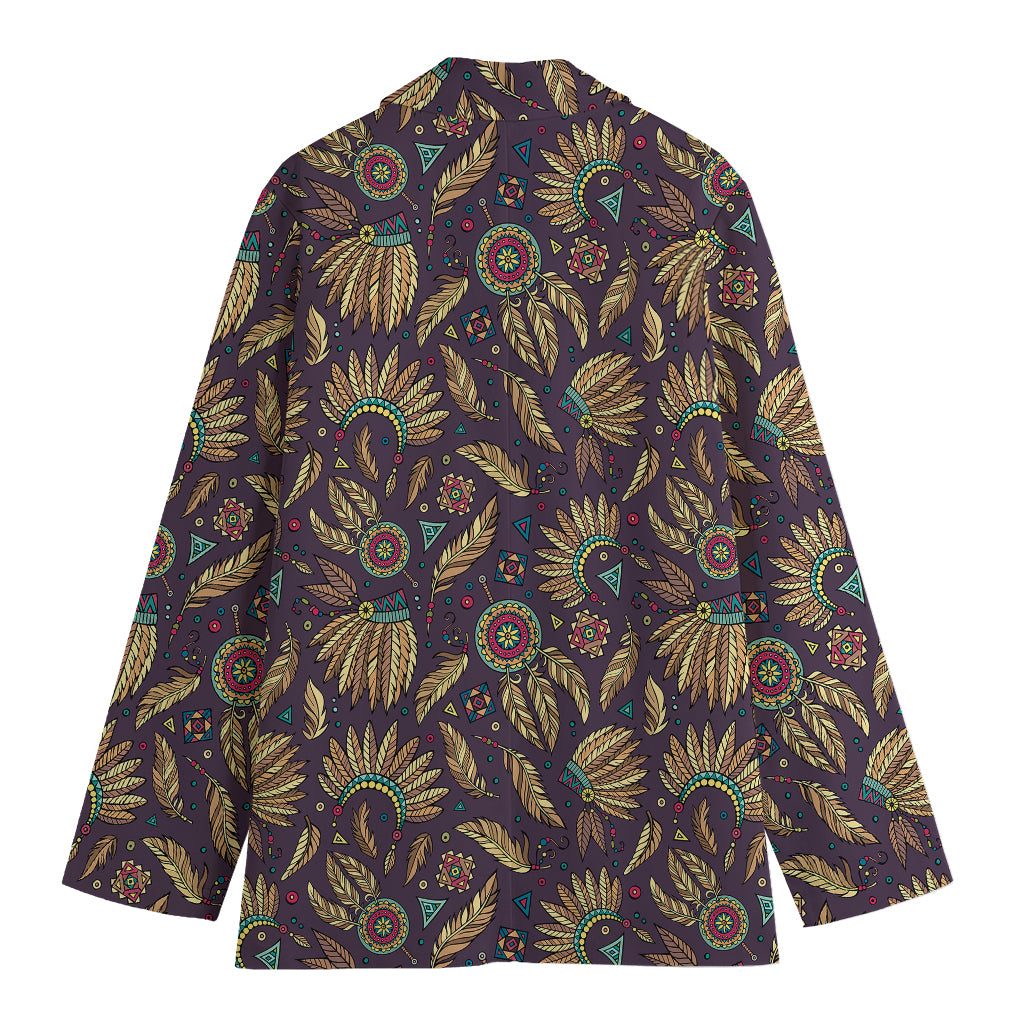 Tribal Native Indian Pattern Print Women's Blazer
