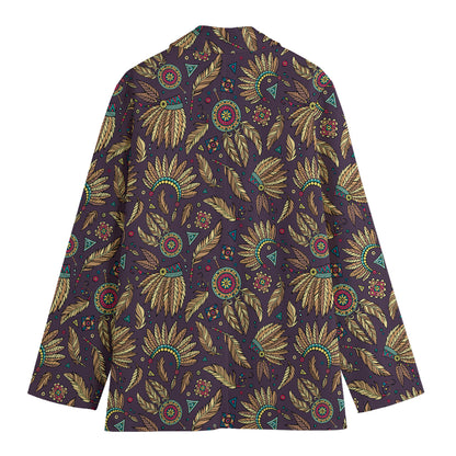 Tribal Native Indian Pattern Print Women's Blazer