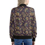 Tribal Native Indian Pattern Print Women's Bomber Jacket