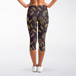 Tribal Native Indian Pattern Print Women's Capri Leggings
