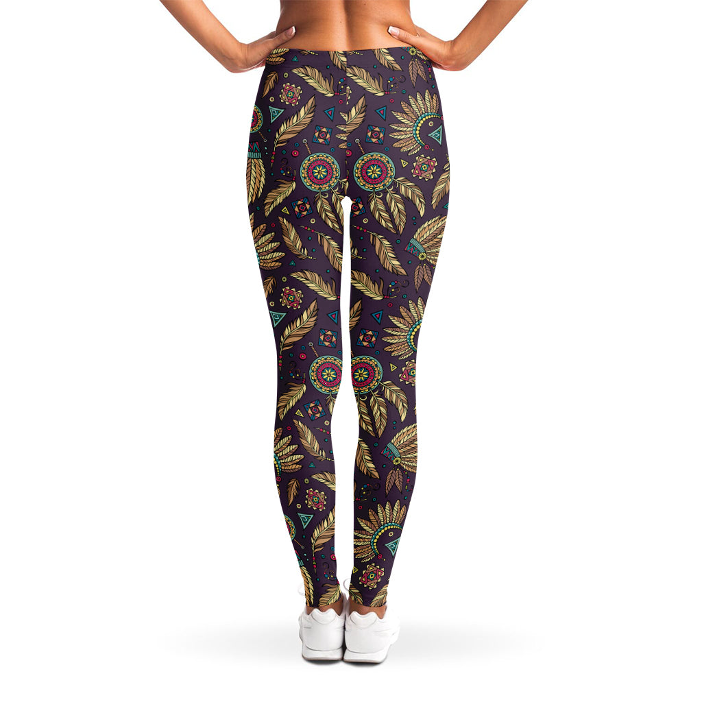 Tribal Native Indian Pattern Print Women's Leggings