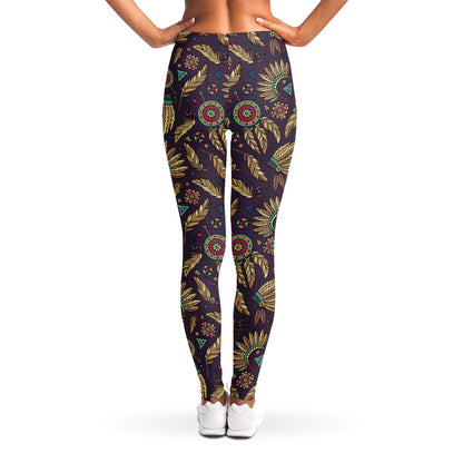 Tribal Native Indian Pattern Print Women's Leggings