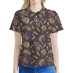 Tribal Native Indian Pattern Print Women's Polo Shirt