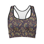 Tribal Native Indian Pattern Print Women's Sports Bra