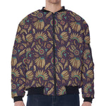 Tribal Native Indian Pattern Print Zip Sleeve Bomber Jacket