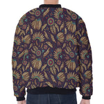Tribal Native Indian Pattern Print Zip Sleeve Bomber Jacket