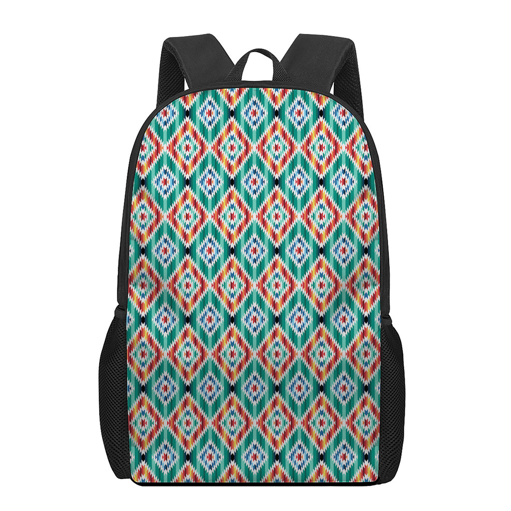 Tribal Navajo Pattern Print 17 Inch Backpack